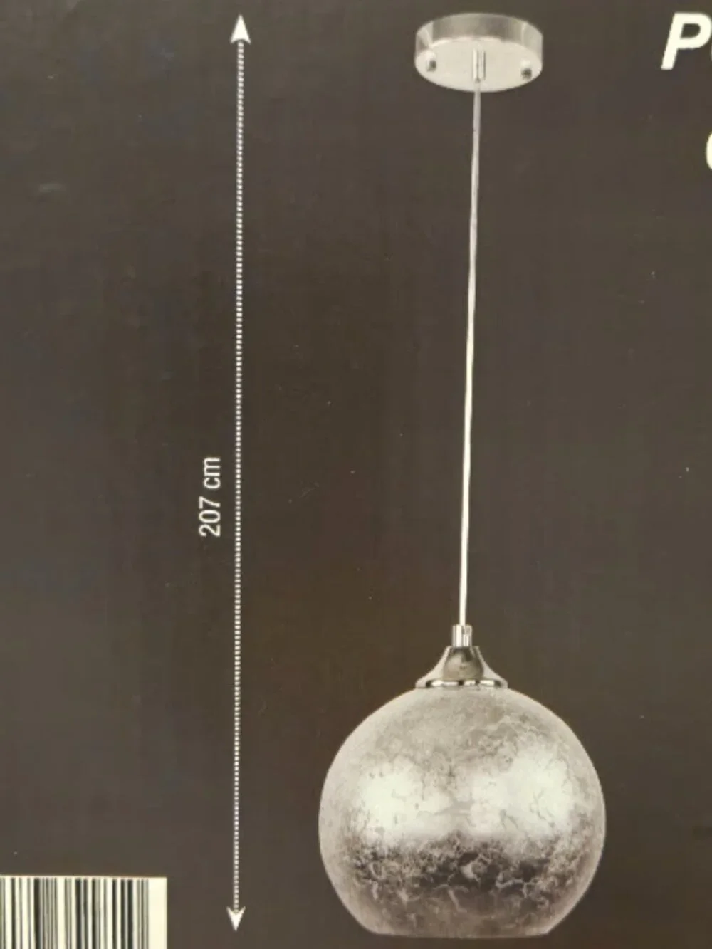 Silver Textured Globe Pendant Lamp Modern Hanging Light Fixture E26 Max 40W New